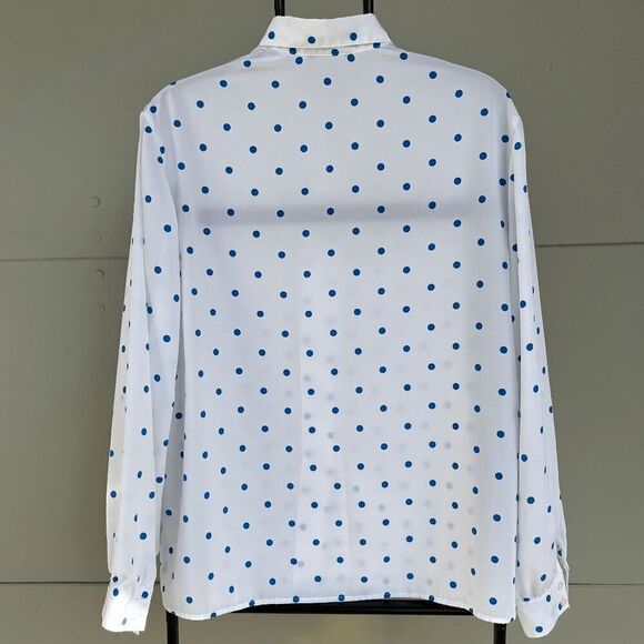 Vintage Japanese Haberdashery Collection White Polka Dot Button-Up Shirt - L - Picture 2 of 5